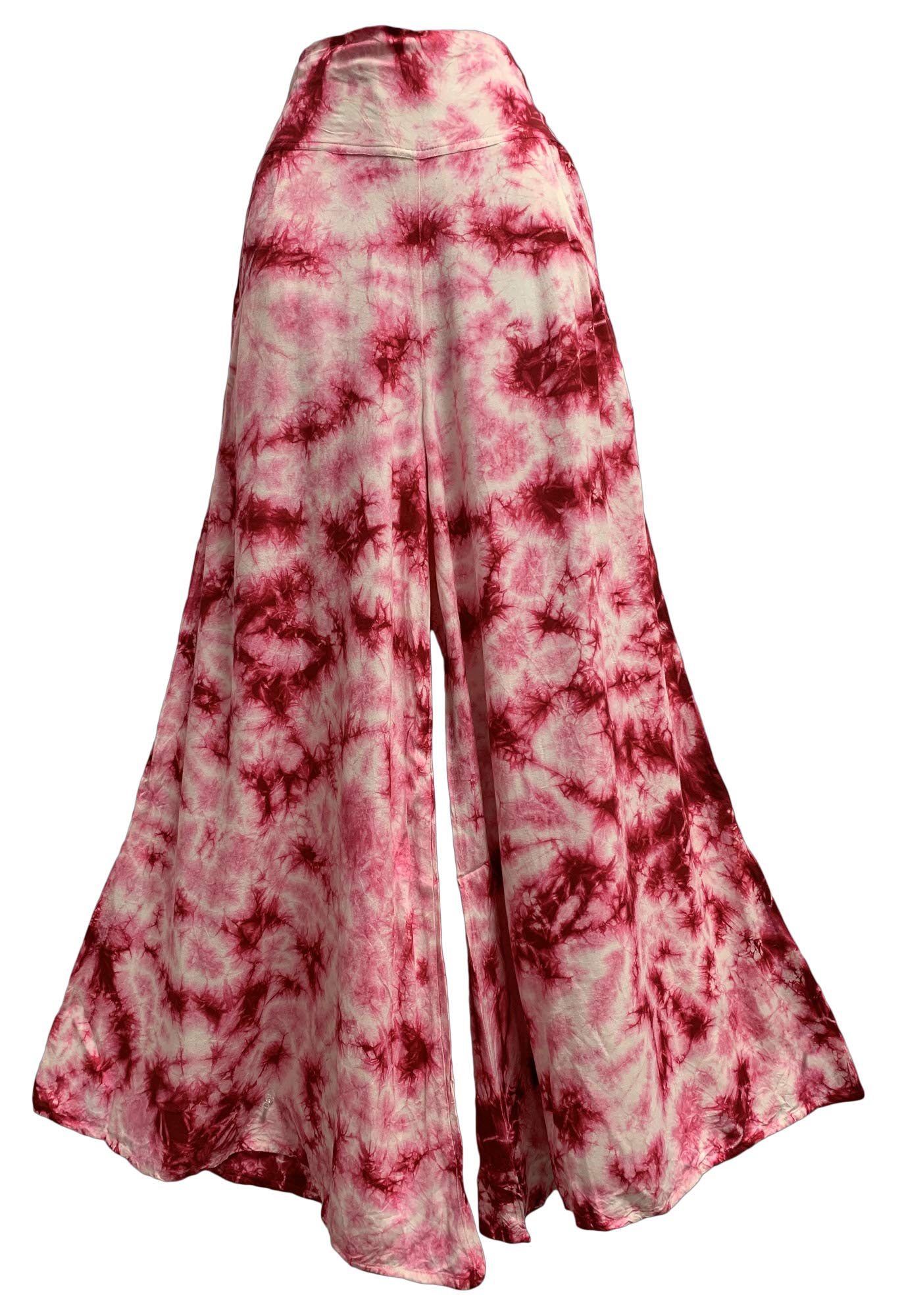 Yoga Trendz Indian Tie-Dye Bohemian Wide-Leg Long Palazzo Pants for Women - Comfortable Loose Fit Yoga & Lounge Pants for Meditation, Travel & Casual Wear