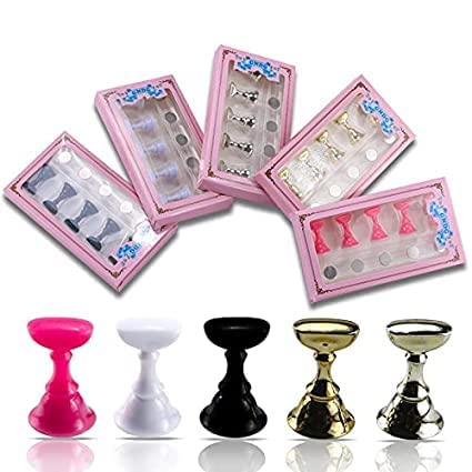 Boobeen Magnetic Acrylic Nail Display Stand - Nail Tip Holder for Nail Practice & DIY Art - False Nail Manicure Tool for Salon & Home Use