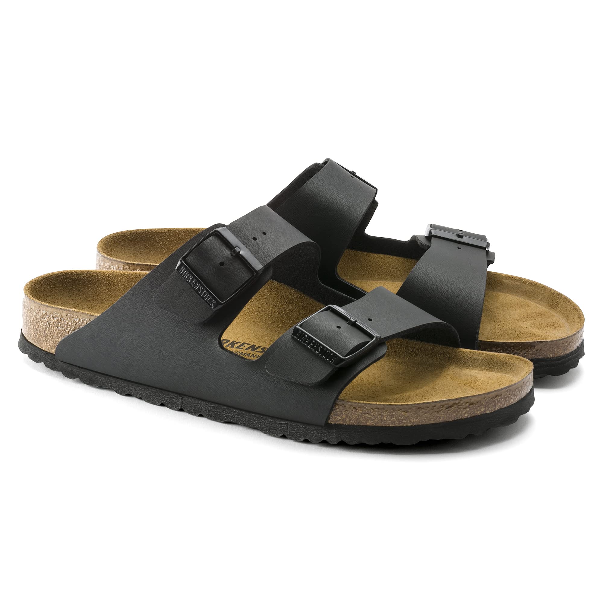 Birkenstock Arizona Unisex Sandals - Birko-Flor Footbed - Size EU 40 / US 7 Men / US 9 Women - Black Comfort Sandals for Walking, Travel & Everyday Wear