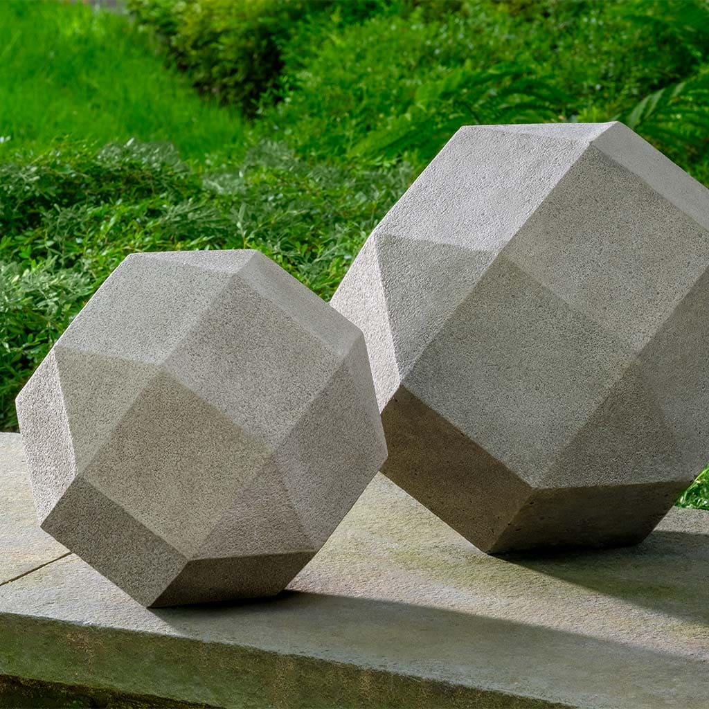 Campania International Polyhedron Large Statue - Modern Geometric Home Decor for Living Room, Garden & Office | Durable Resin Sculpture for Indoor & Outdoor Use