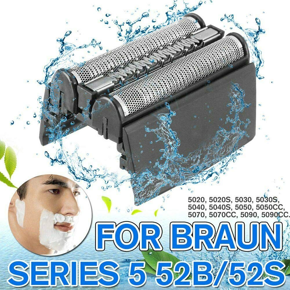 YTXXDEUS Replacement Shaver Head for Braun Series 5 (5050, 5070, 5090, 5040, 5020, 5030) - Silver | Compatible with Braun 52B | Perfect for Smooth Shaving at Home or Travel