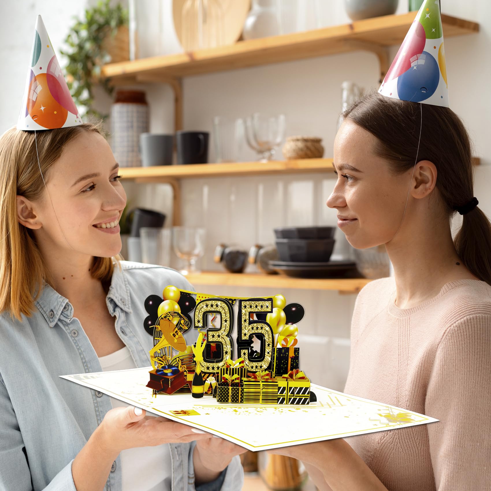 3D Pop Up 35th Birthday Card for Men & Women - Funny 1990 Themed Gift for Him or Her - Perfect for 35 Year Old Birthday Decorations & Party Supplies - Great for Milestone Celebrations, Office Gifts & Surprise Parties