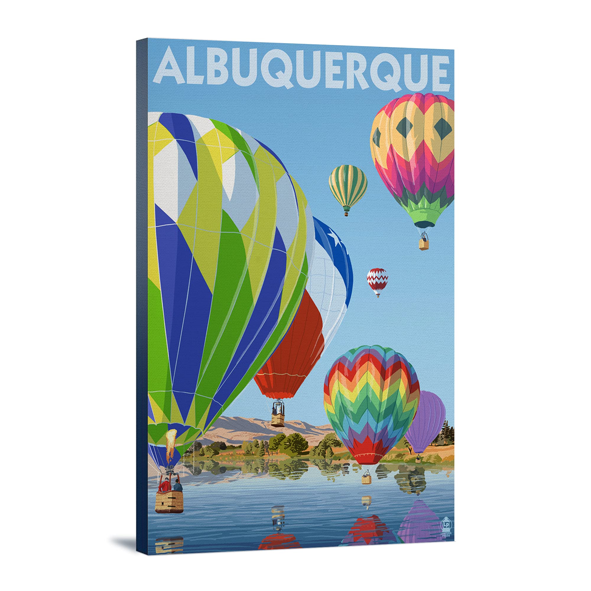Lantern Press Albuquerque New Mexico Hot Air Balloons Wall Art - 16x24 Wrapped Canvas Print for Home & Office Decor - Perfect for Living Room, Bedroom or Gift