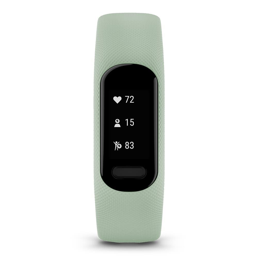 Garmin vivosmart 5 (Mint, S/M) Fitness Tracker & Smartwatch Bundle with Heart Rate Monitor, Sleep Tracking, GPS - Includes PlayBetter 5000mAh Portable Charger - Perfect for Running, Gym Workouts & Daily Activity Tracking