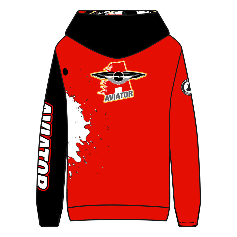 Youth & Adult Aviator Hockey Splatter Hoodie - Trendy Unisex Pullover for Hockey Fans - Perfect for Game Day, Casual Wear & Street Style