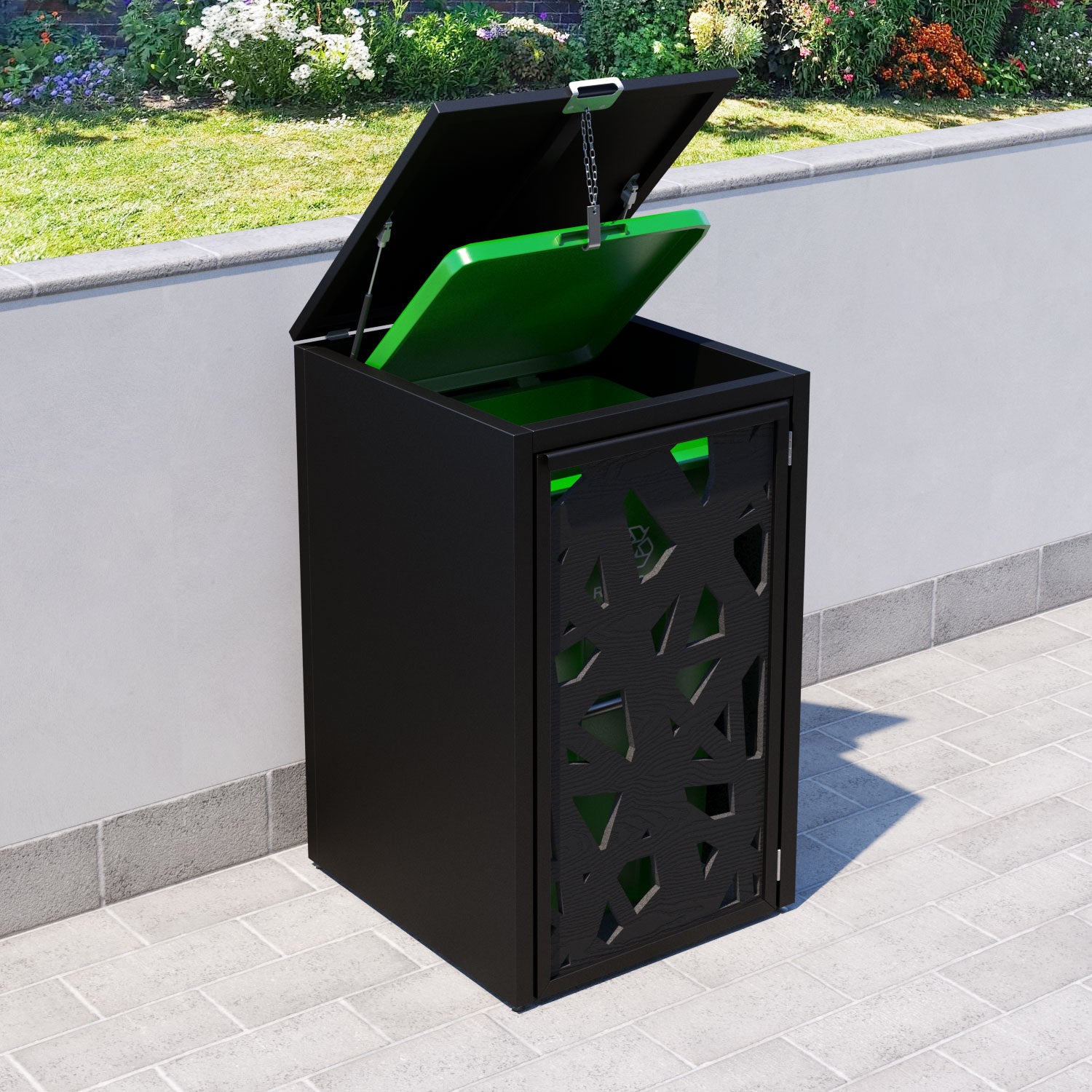 Black Storage Bin with Prism Door Screen - Organize Closet, Pantry & Nursery - Space-Saving Home Organization Solution