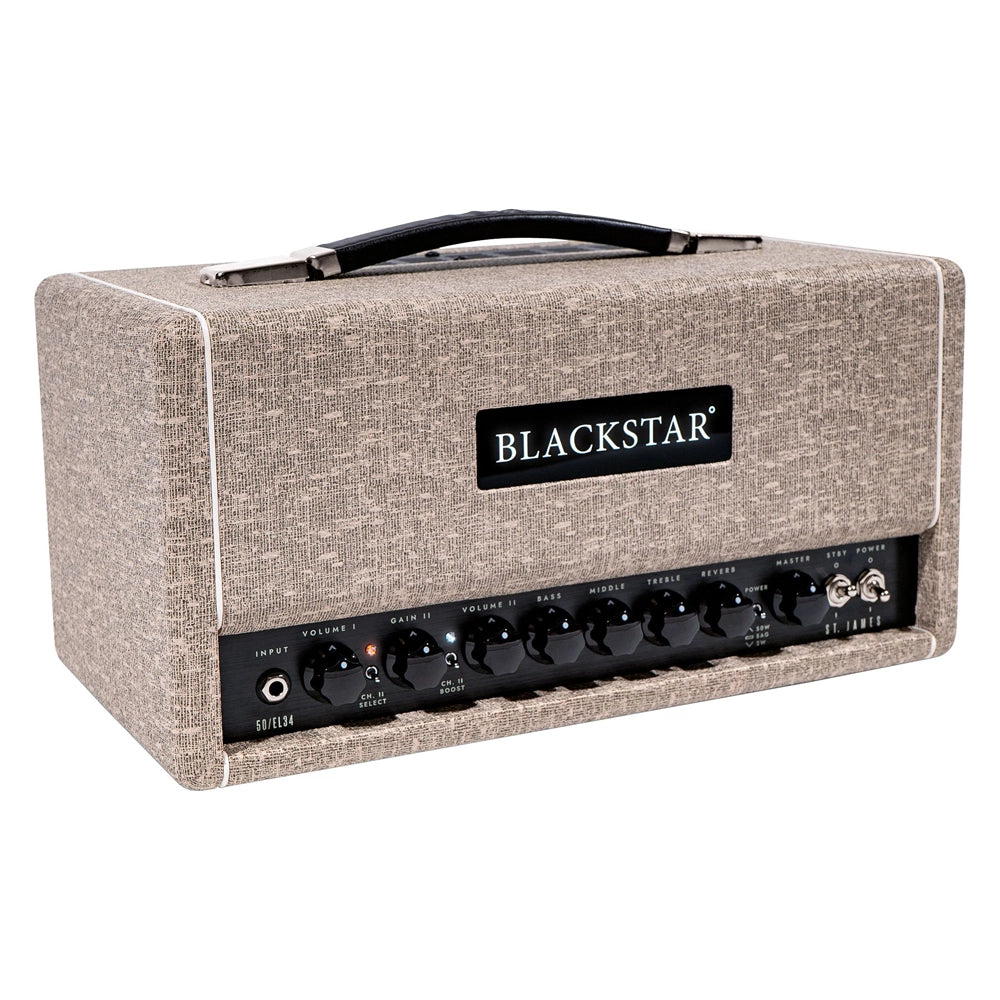 Blackstar St James 50W Tube Guitar Amplifier Head - Fawn Tweed Finish | Professional Stage & Studio Amp for Electric Guitarists