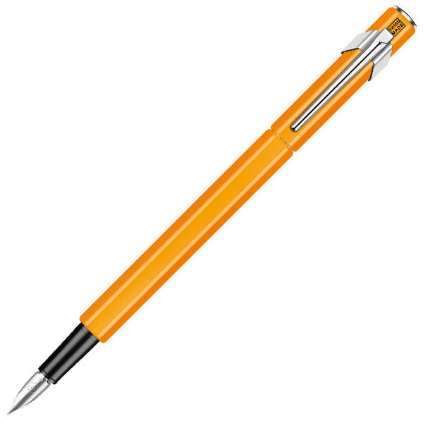 Caran d'Ache 849 Metal Fountain Pen - Premium Writing Instrument with Fluorescent Orange Finish | Perfect for Office, Journaling & Luxury Gift Giving