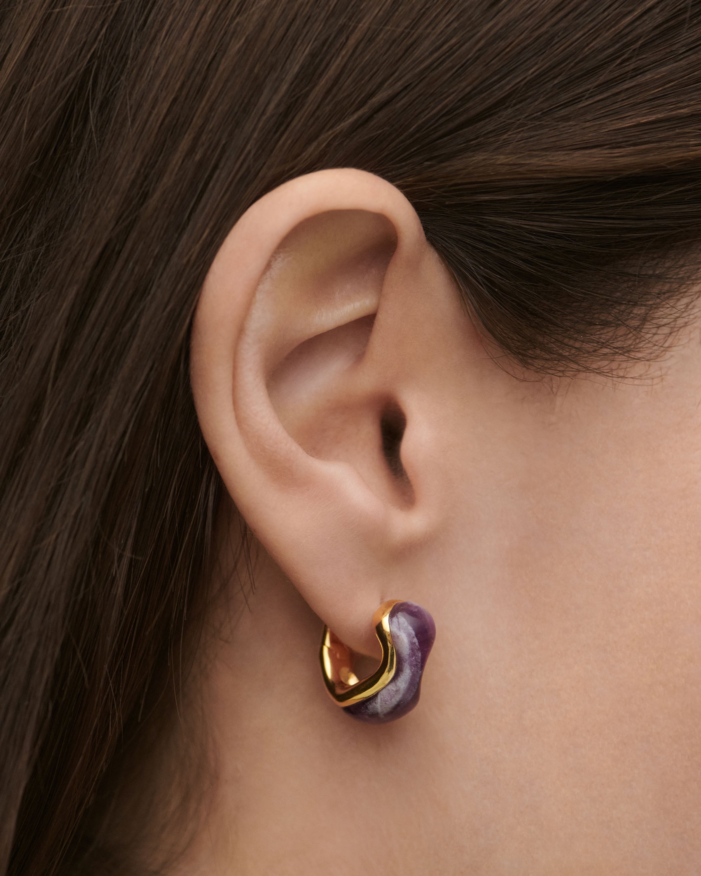 Amethyst Musa Hoop Earrings for Women – Elegant Purple Gemstone Dangle Earrings | Perfect for Parties, Weddings & Everyday Wear