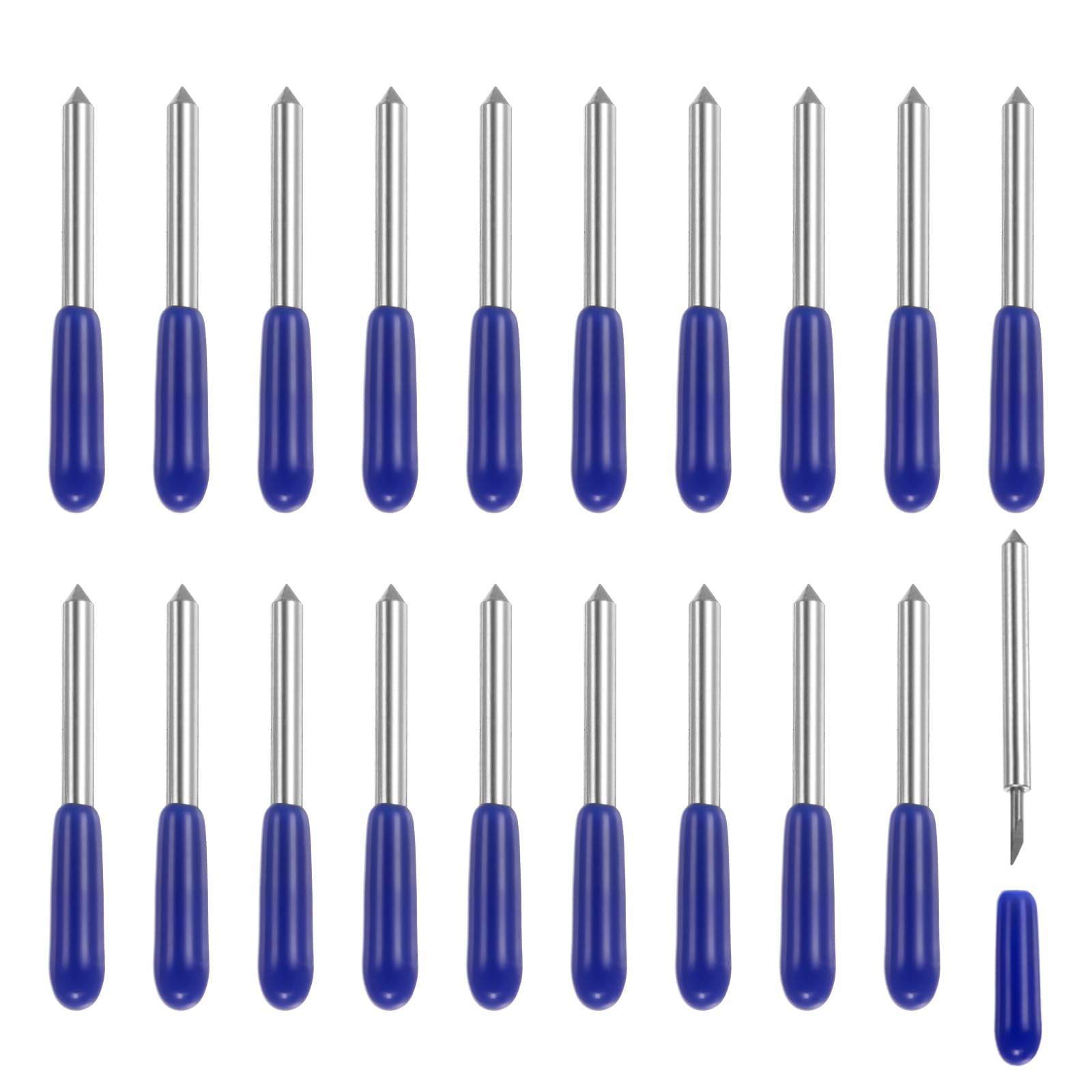 uxcell 30Pcs Fine Point Cutting Blades Replacement for Cricut Maker/Maker 3/Explore Air/Air 2/Air 3 - 60 Degree Blue Precision Blades for Vinyl, Cardstock & DIY Crafts - Perfect for Scrapbooking, Home Decor & Personalized Gifts