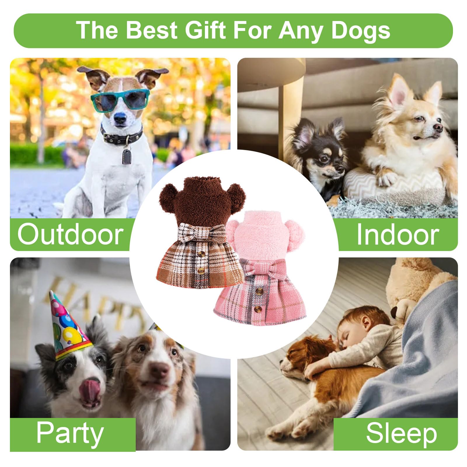 Warm Fleece Dog Sweater for Small Dogs - Soft Winter Puppy Dress for Chihuahua & Yorkie - Cozy Fall Pet Outfit in Pink (Small) | Perfect for Cold Weather Walks & Indoor Comfort