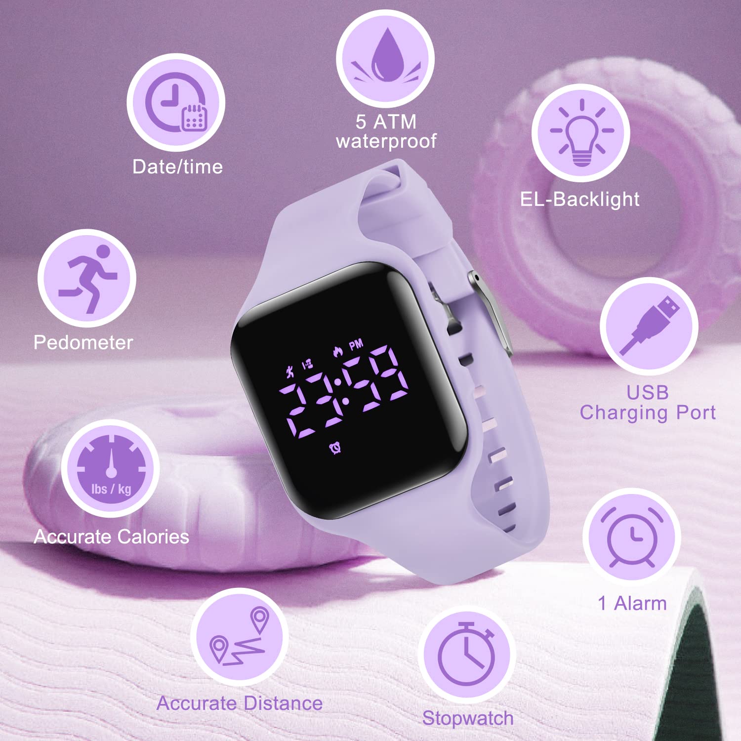 Kids Digital Watch for Boys & Girls Ages 5-12 - Waterproof Fitness Tracker with Alarm, Stopwatch & Step Counter - No App Needed - Perfect Sports Watch for Active Kids & Teens - Great Gift for Birthdays & Outdoor Activities