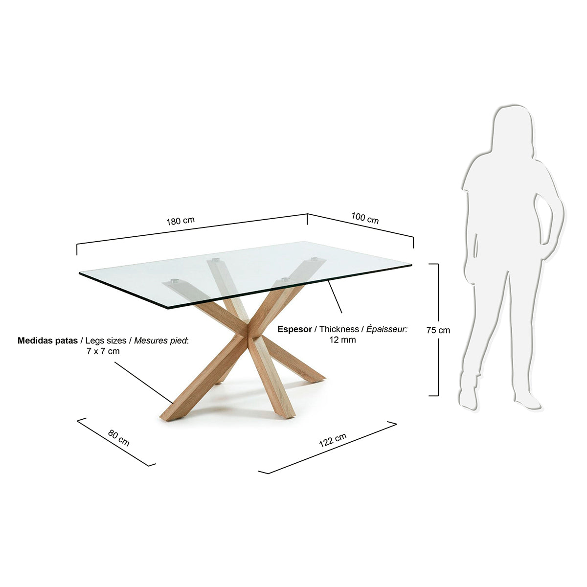 Premium Argo Glass Coffee Table - Modern Tempered Glass Top with Sturdy Metal Base for Living Room, Lounge & Office Decor