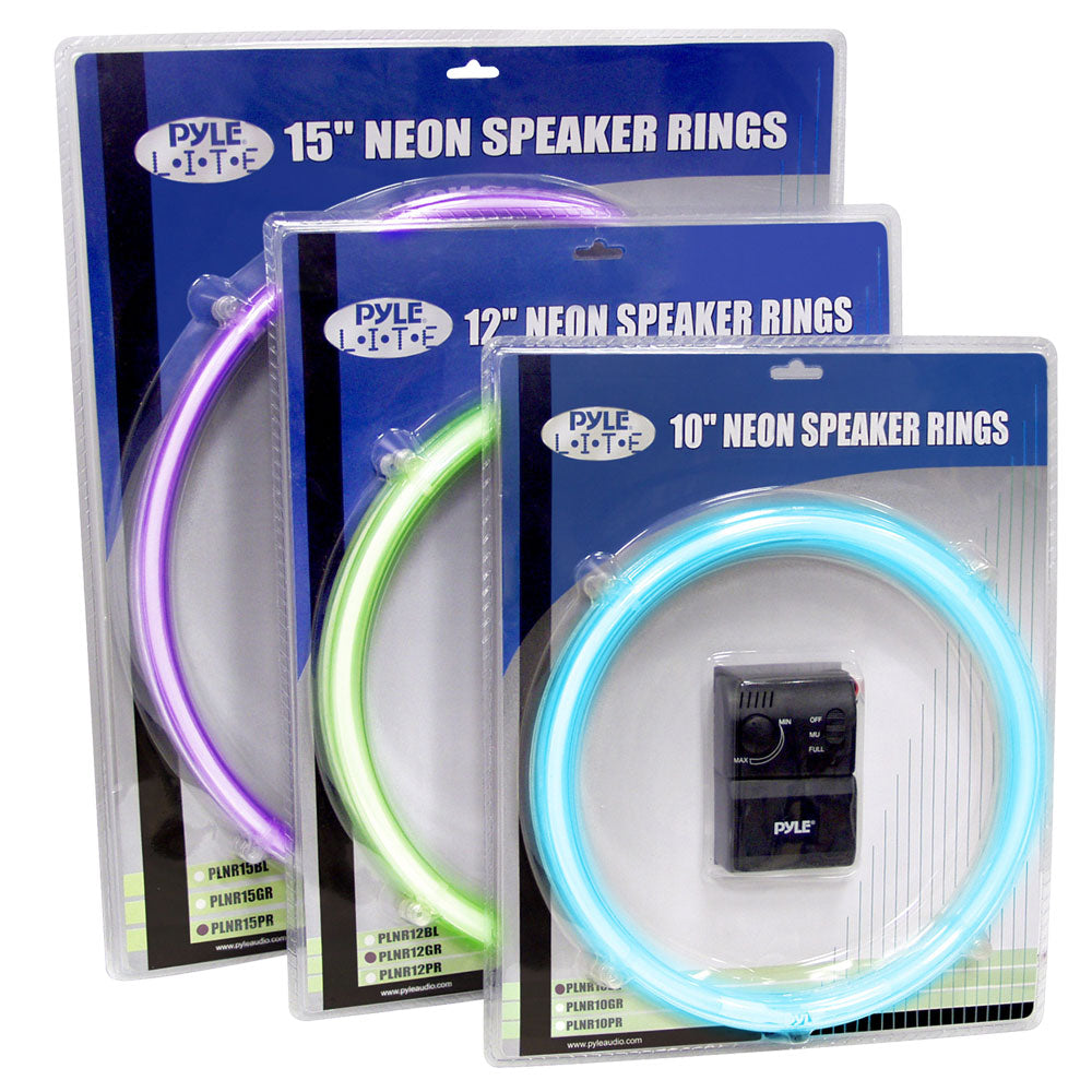 Pyle Lite Series 15-Inch Blue Neon Bluetooth Speaker - Portable Party Speaker with LED Lights for Indoor/Outdoor Events, DJ Nights & Pool Parties