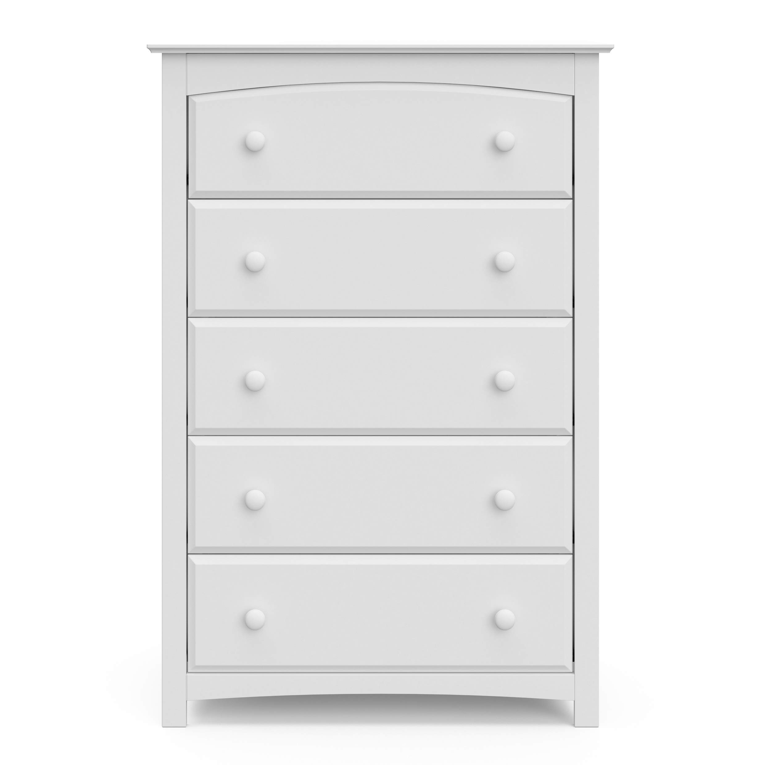 Storkcraft Kenton 5-Drawer Kids Dresser in White - Nursery & Children's Bedroom Storage Organizer, Sturdy Chest of Drawers with Smooth Gliding Drawers - Perfect for Baby Clothes, Toys & Bedroom Organization