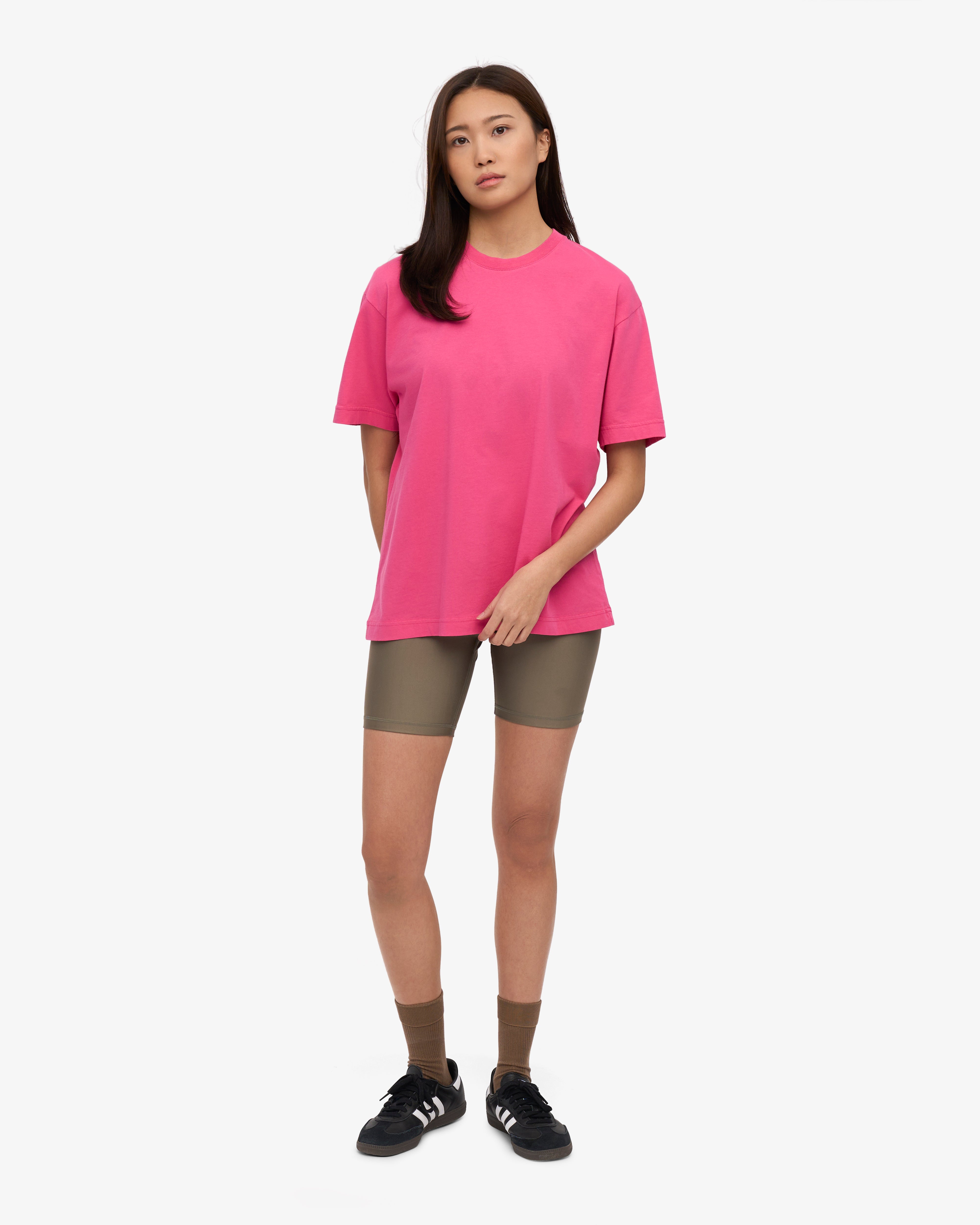 Oversized Organic Cotton T-Shirt for Women - Soft & Comfortable Bubblegum Pink Tee - Perfect for Casual Wear, Loungewear & Street Style
