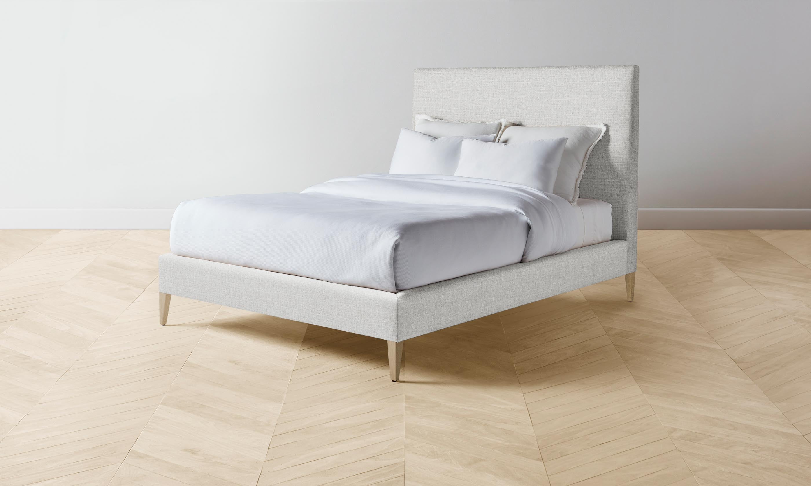 Essex Bed - Premium Woven Chenille Steel Frame Queen Size Bed for Modern Bedroom | Durable & Stylish Home Furniture for Master Bedroom, Guest Room