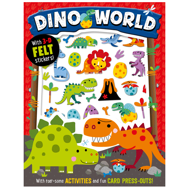 Dino World 3D Felt Stickers for Kids - Creative DIY Dinosaur Activity Set for Arts & Crafts, Birthday Parties, Classroom Projects