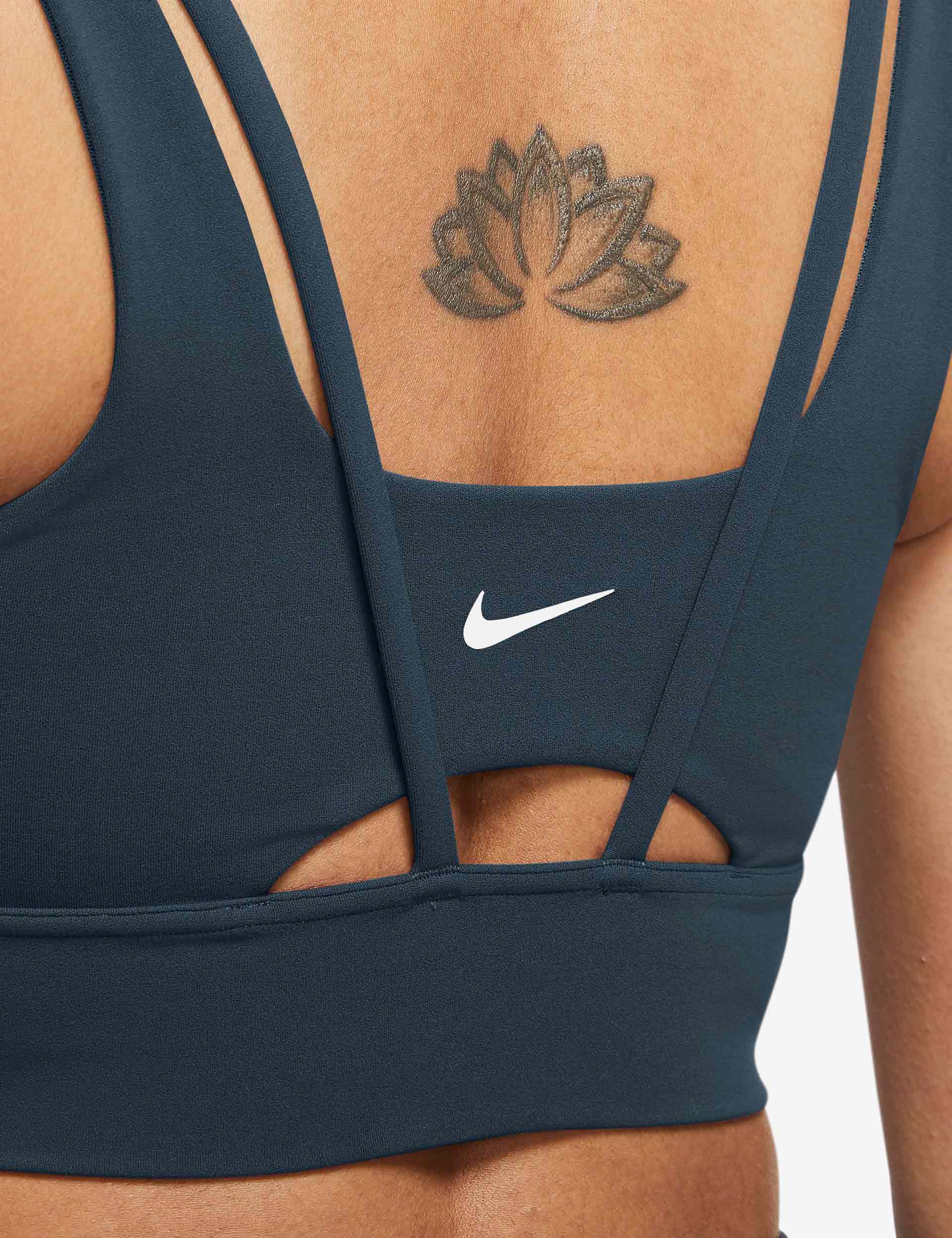 Zenvy Longline Bra - Armory Navy & White - Comfortable Support for Yoga, Running & Everyday Wear