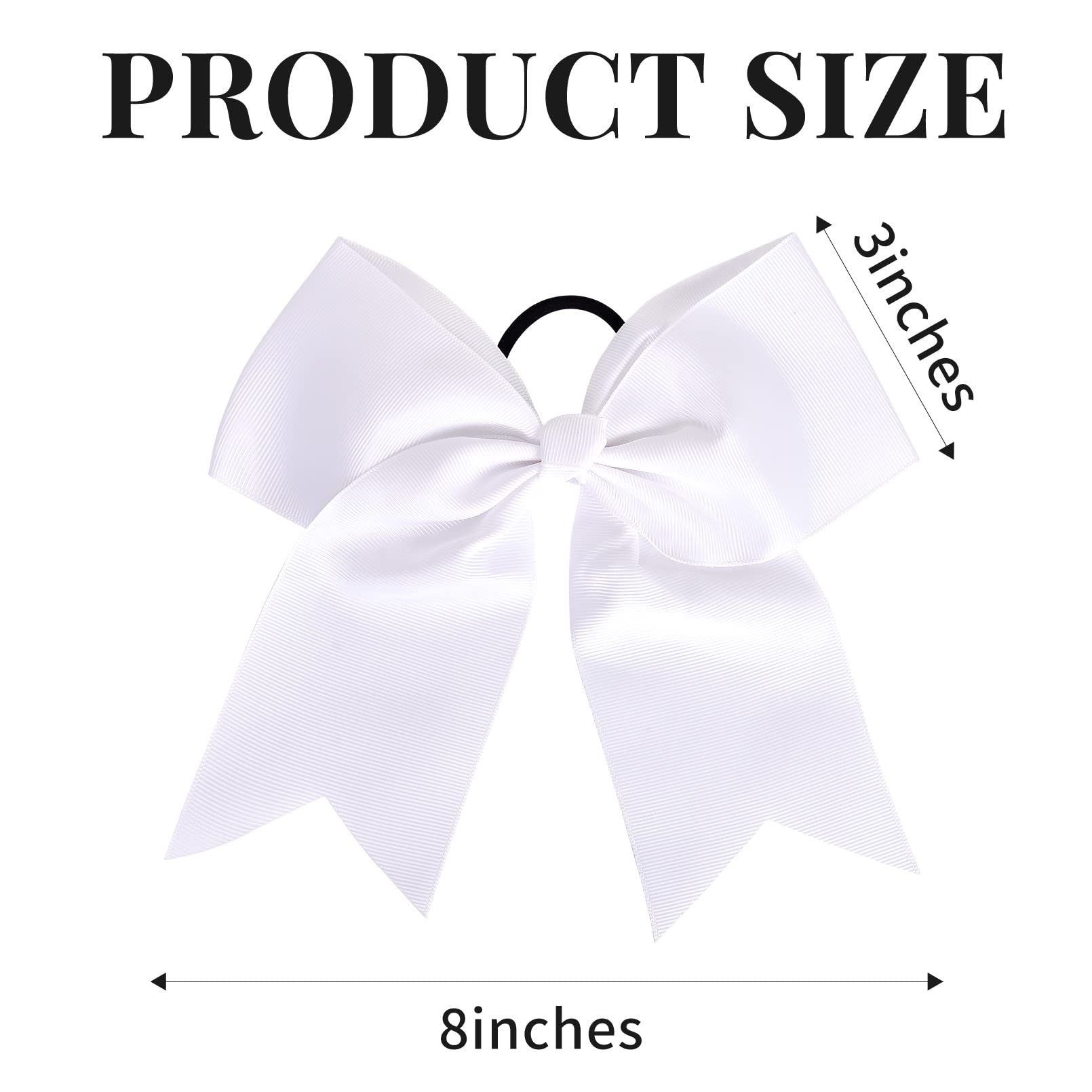 24 White Bowtie Large Glitter Blue Cheer Bows - Shiny Cheerleading Hair Bows for Competition, Dance, Gymnastics & Team Spirit Events