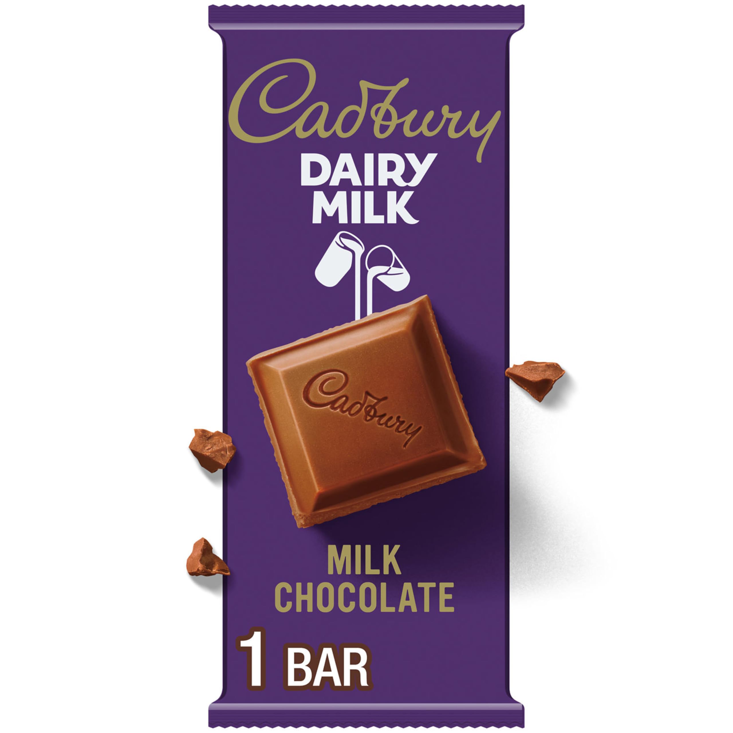 Cadbury Dairy Milk Chocolate Bar - 3.5 oz (100g) Creamy Milk Chocolate Candy for Gifts, Snacking & Baking | Perfect for Halloween, Christmas & Party Favors