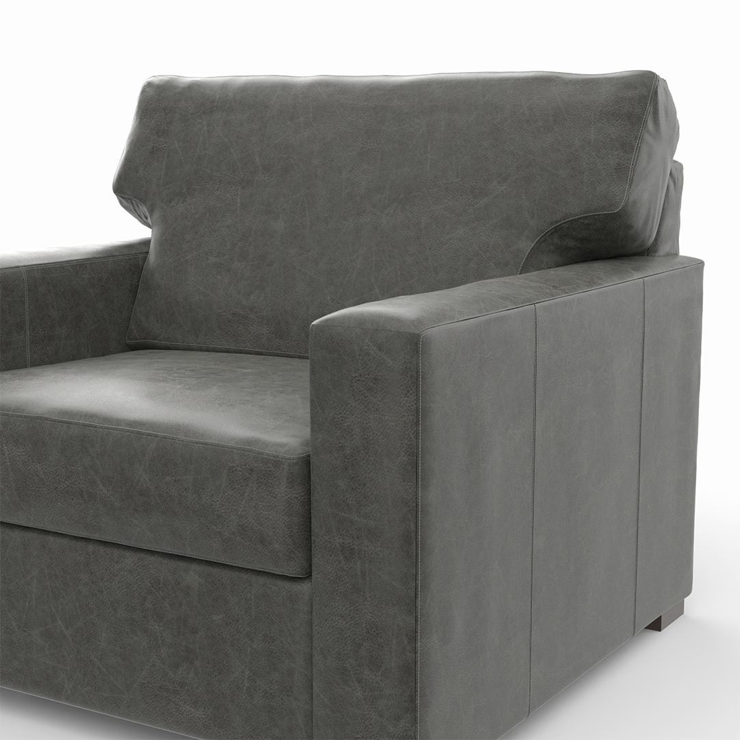 Premium Baylor Leather Chair and a Half – Oversized Comfort for Living Rooms, Offices & Reading Nooks – Genuine Leather Recliner with Padded Armrests
