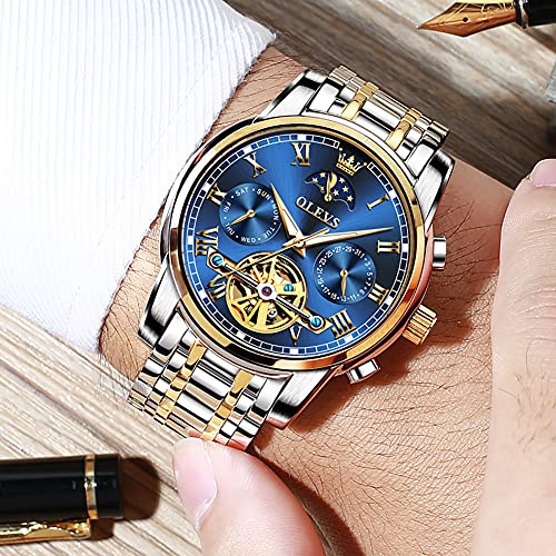 6617: Two tone strap & blue dial