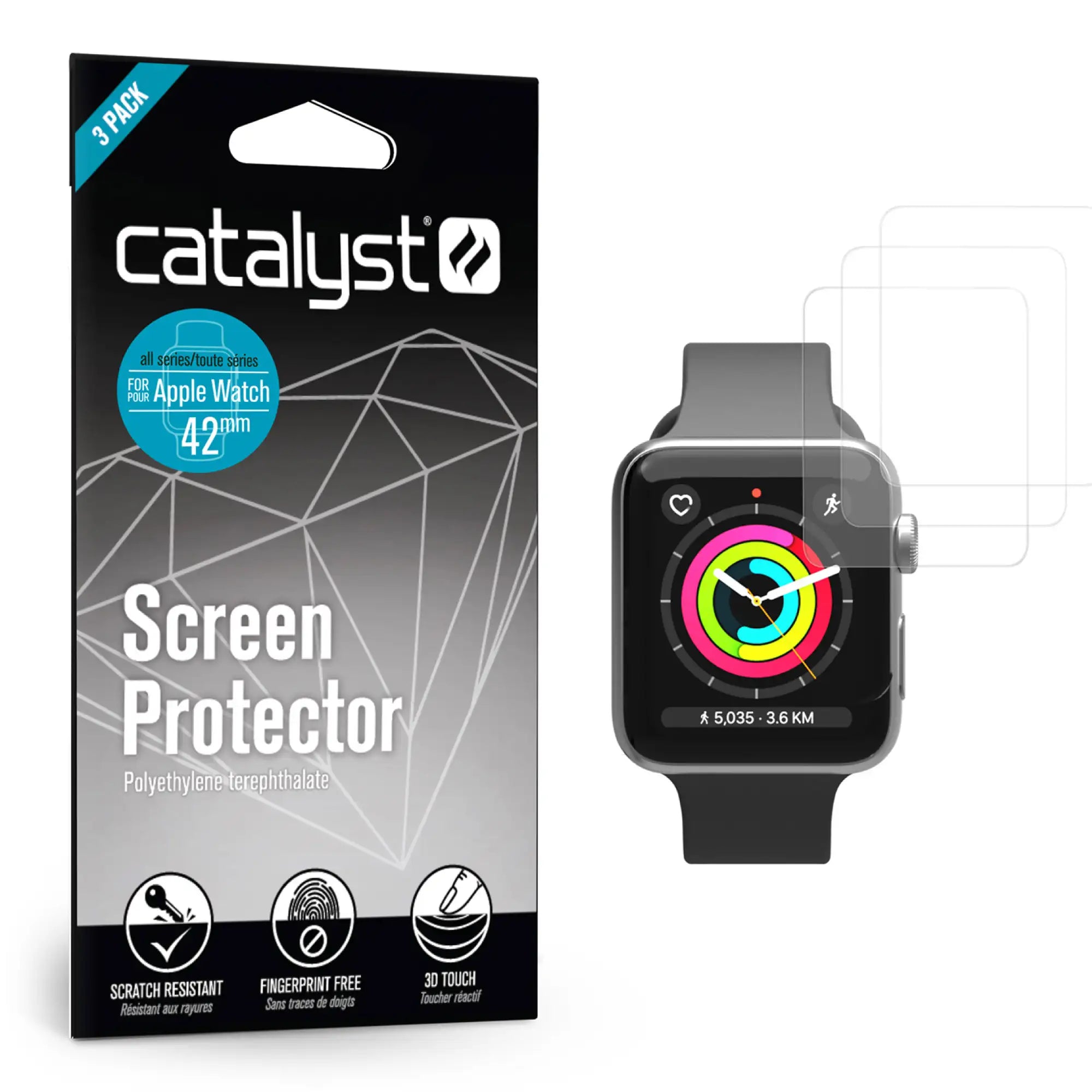42mm Tempered Glass Screen Protector for Apple Watch Series 3/2/1/0 - HD Clear, Anti-Scratch, Bubble-Free - Perfect for Workouts, Swimming & Daily Use