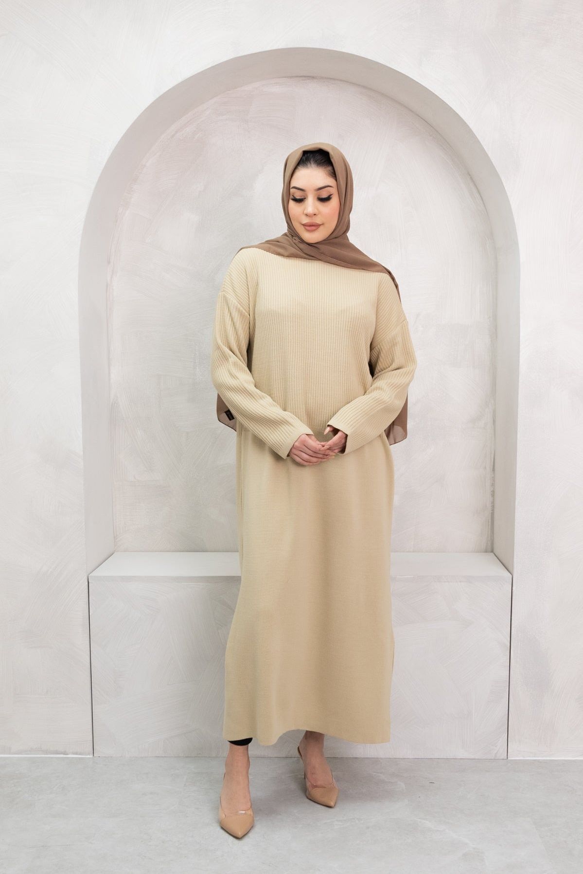 Ava Stone Knit Dress for Women - Soft Comfortable Stretchy Casual Wrap Dress - Perfect for Office, Date Night & Travel