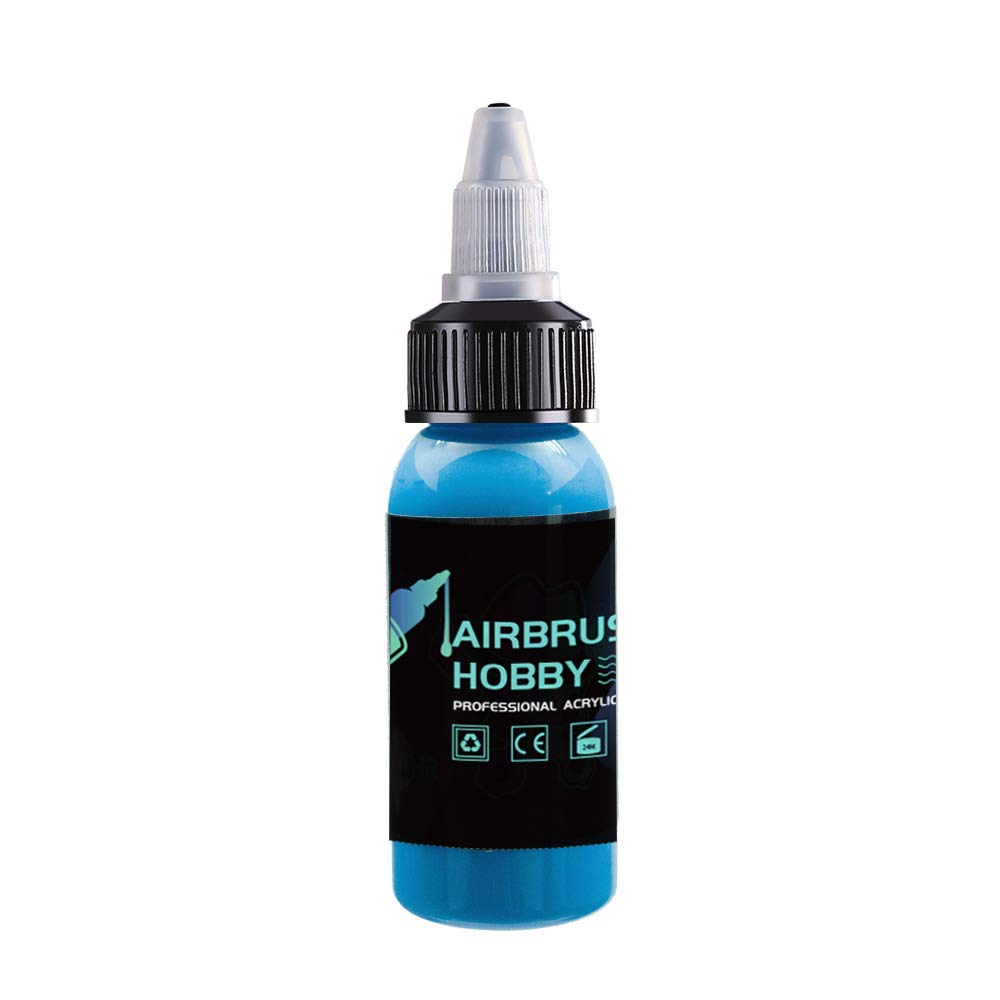 OPHIR Acrylic Airbrush Paint for Model Hobby, Shoes & Leather - Opaque Acrylic Pigment Ink (Aqua Blue) | Water & Alcohol Soluble | Perfect for DIY Crafts, Custom Sneakers & Leather Accessories
