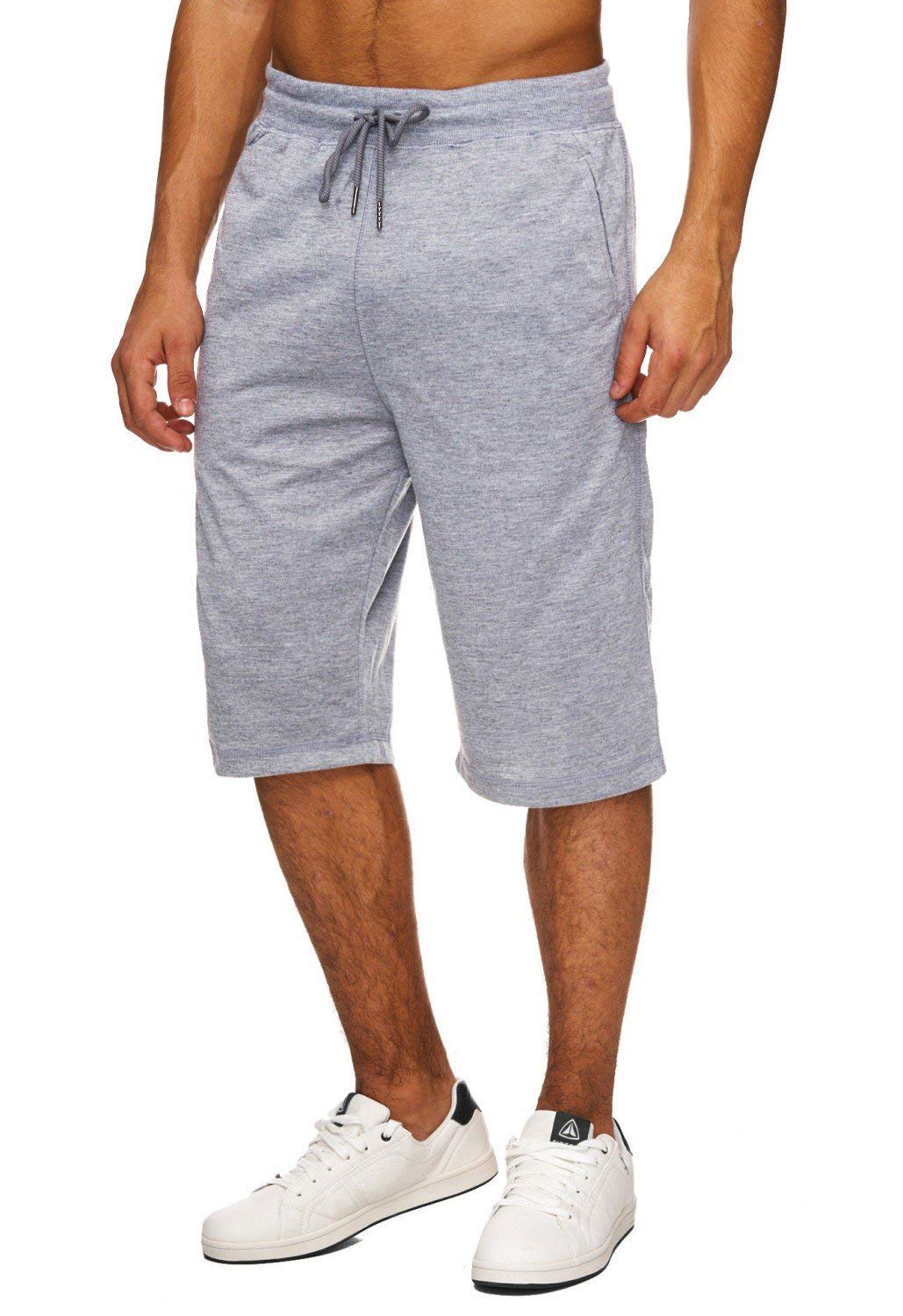 Men's Elastic Waist Drawstring Workout Jogger Shorts with Pockets - Gym, Running & Casual Summer 3/4 Sweatpants | Perfect for Training, Lounge & Outdoor Activities