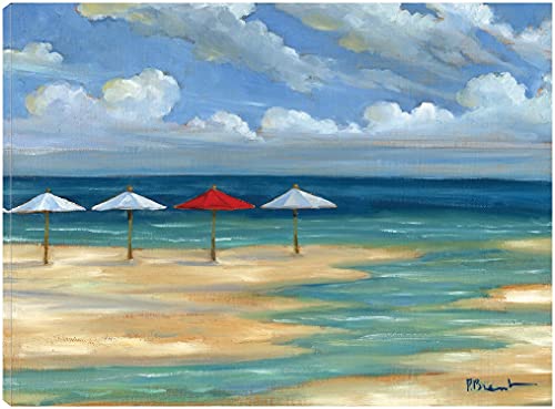 Umbrella Beachscape White and Red