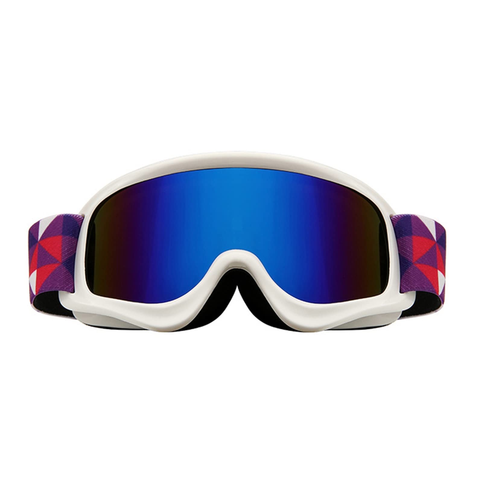 Anti-Fog UV400 Ski Goggles for Kids - Windproof Snowboard Goggles with Anti-Glare Lens for Boys & Girls - Perfect for Winter Sports, Skiing & Snowboarding (White)