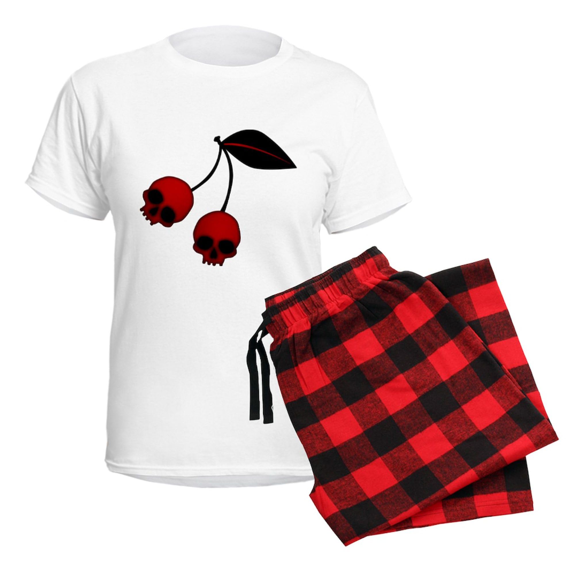 Skull Cherries Women's Cotton Pajama Set - Soft & Comfortable Sleepwear for Women | Perfect for Lounge, Sleep & Relaxation at Home