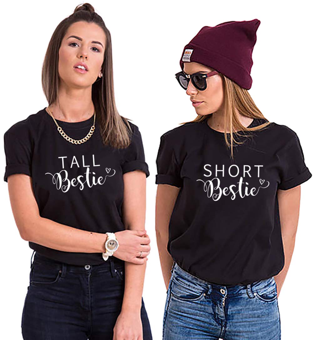 Best Friend Matching T-Shirts for Teen Girls - Soul Couple Tall & Short Funny BFF Shirts (3 Pack) - Perfect for Birthdays, Sleepovers, and Friendship Gifts