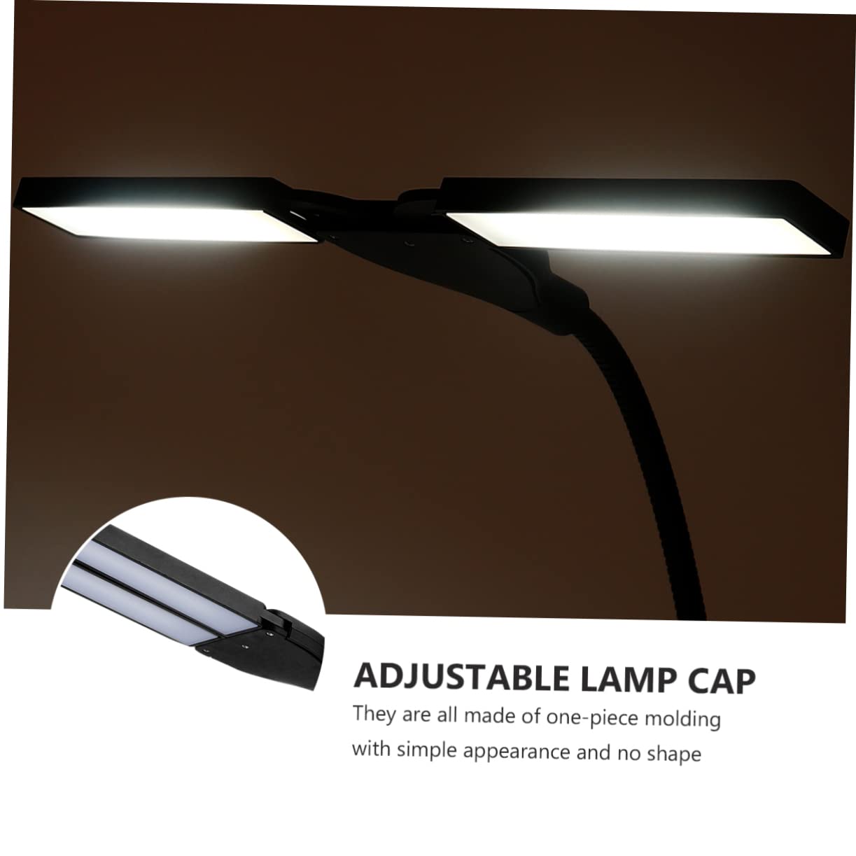 Alasum Adjustable LED Desk Lamp with Flexible Gooseneck & Clip - Rechargeable Battery Operated, Dimmable Task Light for Workbench, Piano, Music Stand, Reading & Office Use