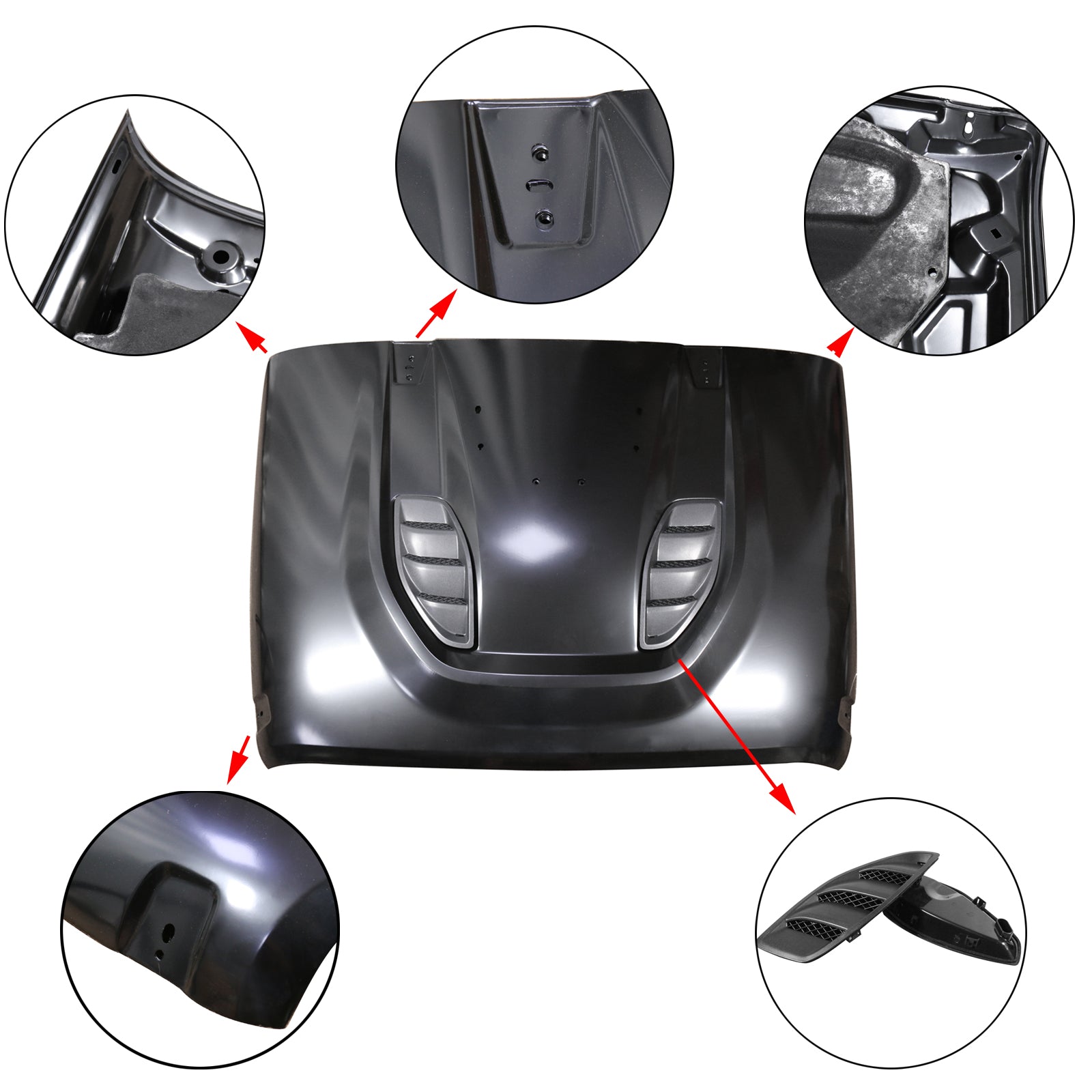 2007-2018 Jeep Wrangler JK 10th Anniversary Heat Reduction Hood - Ready to Paint Replacement Part for Off-Road & Daily Driving