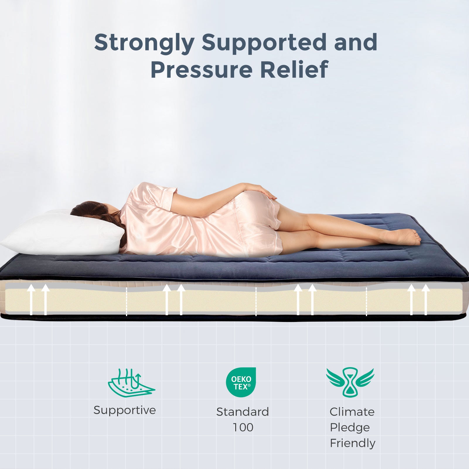 MAXYOYO Padded Japanese Floor Mattress - Black Foldable Roll Up Futon for Bedroom, Guest Room & Travel | Comfortable Floor Sleeping Mat for Adults & Kids