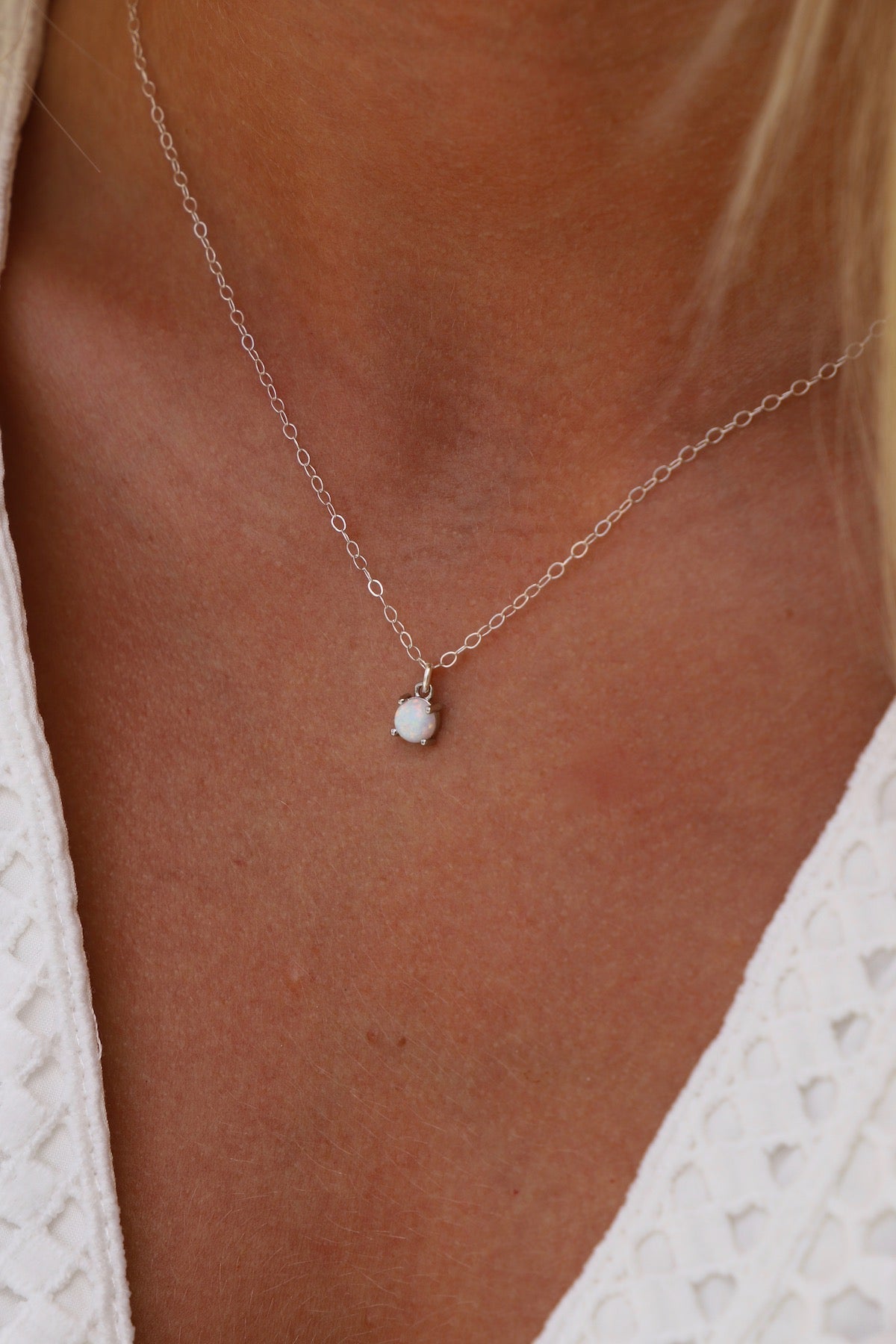 Opal Drop Necklace - Elegant Gemstone Jewelry for Women, Perfect for Weddings, Parties & Special Occasions