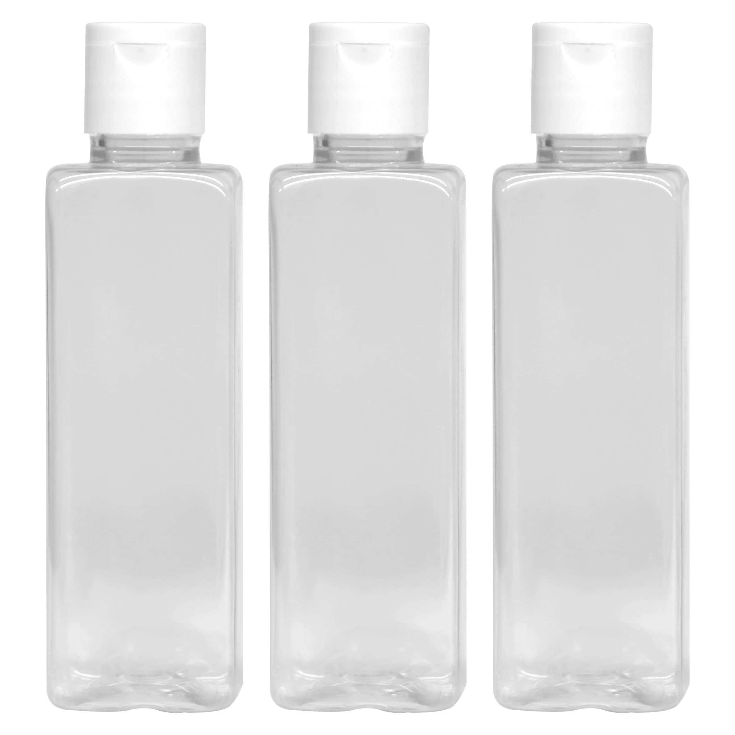 Refillable Travel Bottles 100ml (3-Pack) - Leak-Proof Clear Squeeze Bottles with Flip Top Cap for Toiletries, Shampoo, Lotion | Perfect for TSA Carry-On, Gym, Camping & Vacation Essentials
