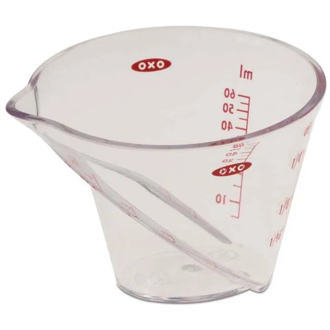 OXO Angled Measuring Cup - 2 oz Capacity, Clear View for Accurate Liquid Measurements - Perfect for Baking, Cooking, and Mixing Drinks