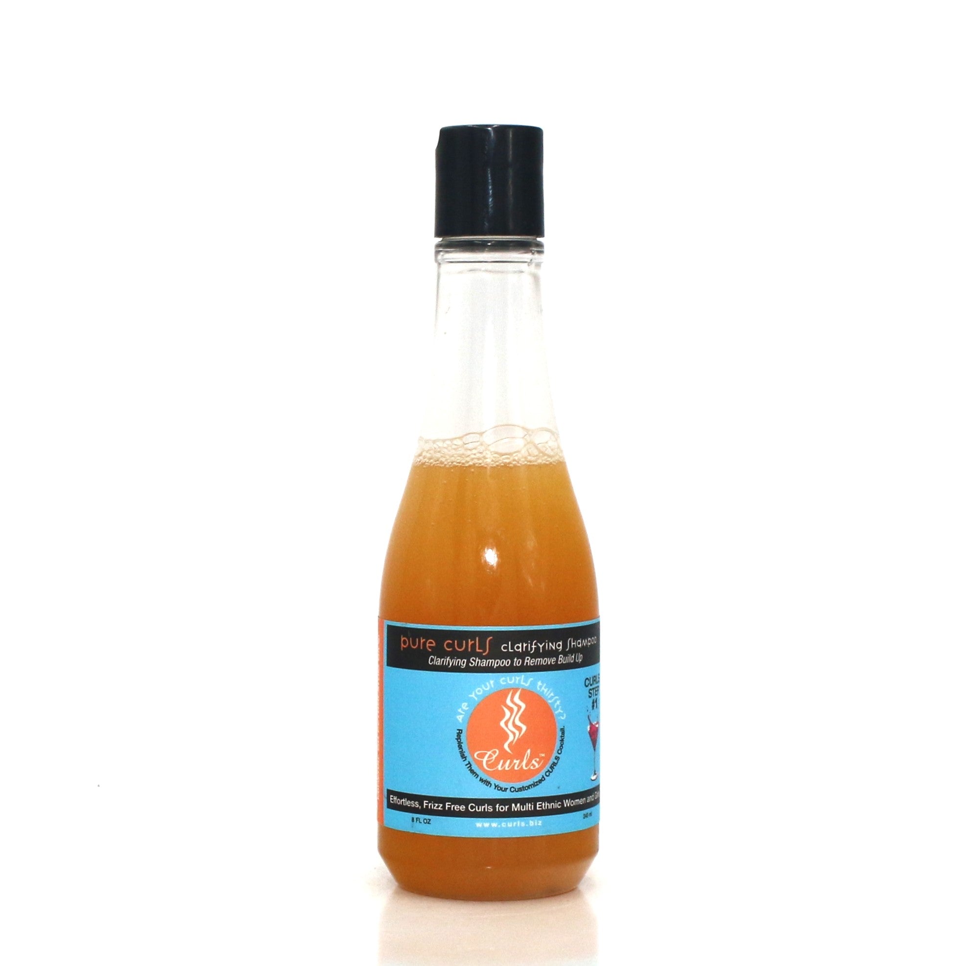 Curls Pure Curls Clarifying Shampoo 8 oz - Sulfate-Free Hair Cleanser for Natural Curly Hair - Perfect for Daily Use & Detox