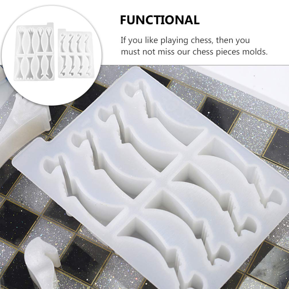 EXCEART 3D Chess Resin Molds Set - Includes King & Soldier Pieces for Epoxy Casting, DIY Crafts & Chocolate Making | Perfect for Board Game Lovers & Home Decor Projects