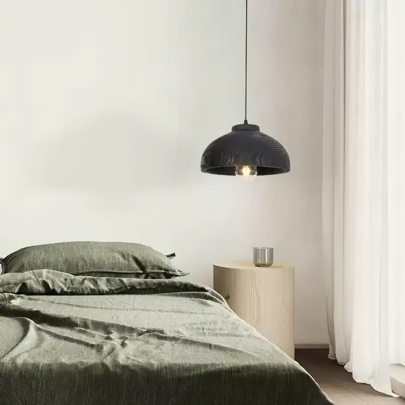 Ashen Wave Pendant Light - Modern Scandinavian Style Ceiling Lamp for Dining Room, Kitchen Island, Living Room & Bedroom Lighting