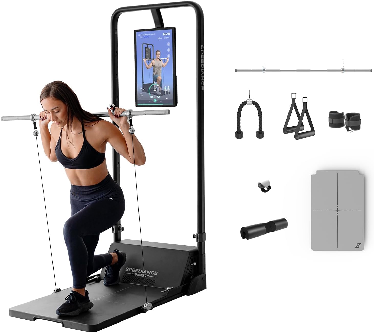 Smart Home Gym System - Multifunctional Smith Machine & Power Cage for Full Body Workout | All-in-One Cable Machine for Strength Training & Fitness | Perfect for Home Gym, Strength Building & Cardio Exercises