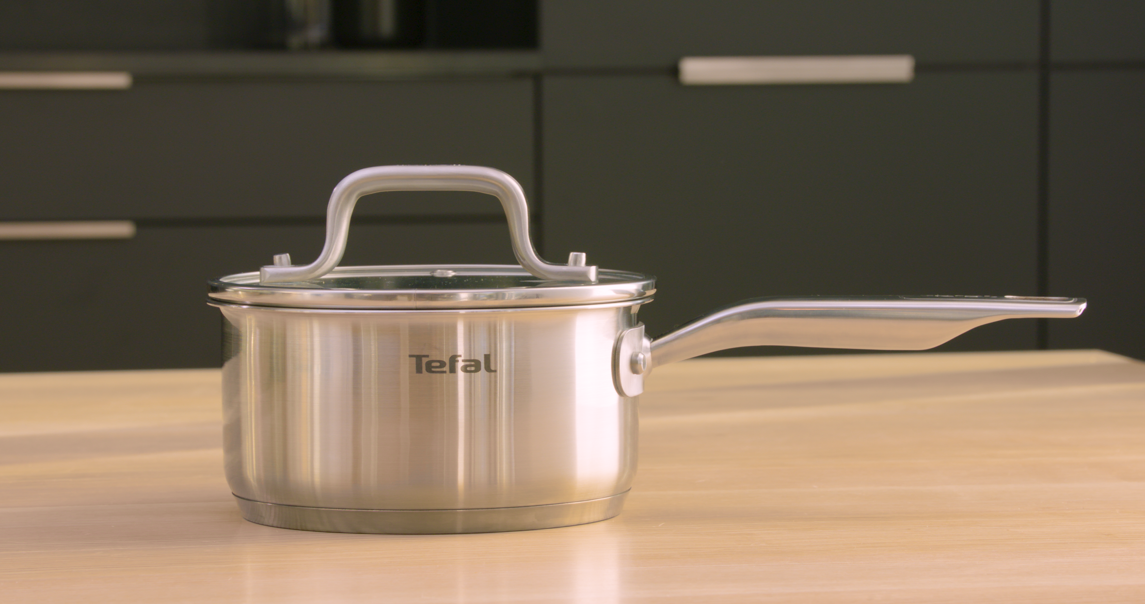 Tefal Virtuoso Premium Stainless Steel Induction Saucepan 16cm/1.6L with Glass Lid - Perfect for Cooking Sauces, Soups & Small Meals on Induction Cooktops