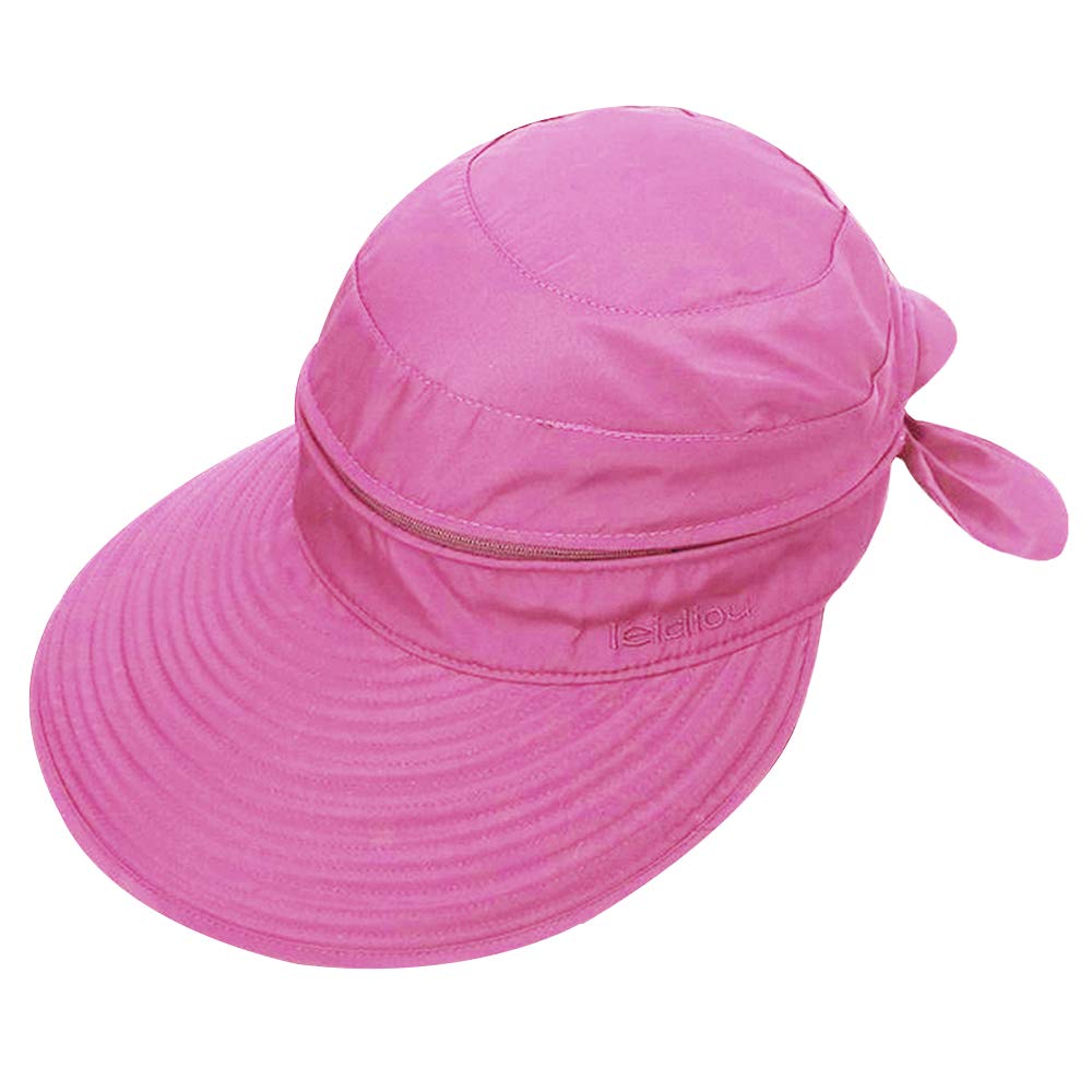Asian Women's Bowknot Sun Hat - Wide Brim UV Protection Visor Cap for Summer Beach, Garden, and Outdoor Activities