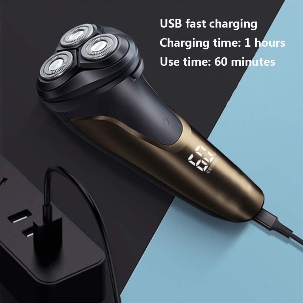 Men's Electric Shaver with USB Smart Charging & Waterproof Design - Wet/Dry Use for Travel, Gym & Daily Shaving - Perfect Gift for Father's Day & Birthdays