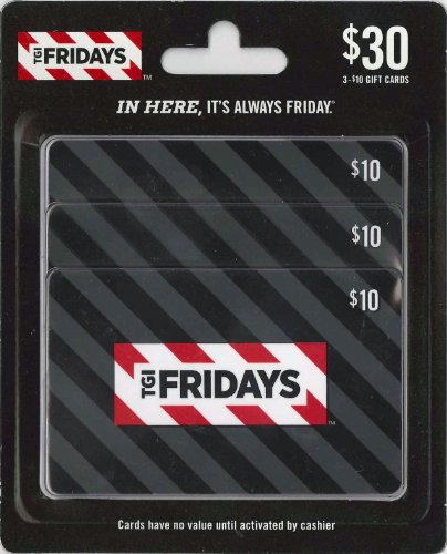 T.G.I. Friday's Restaurant Gift Cards - 3 Pack Multipack for Birthdays, Holidays & Special Occasions | Perfect Gift for Family & Friends