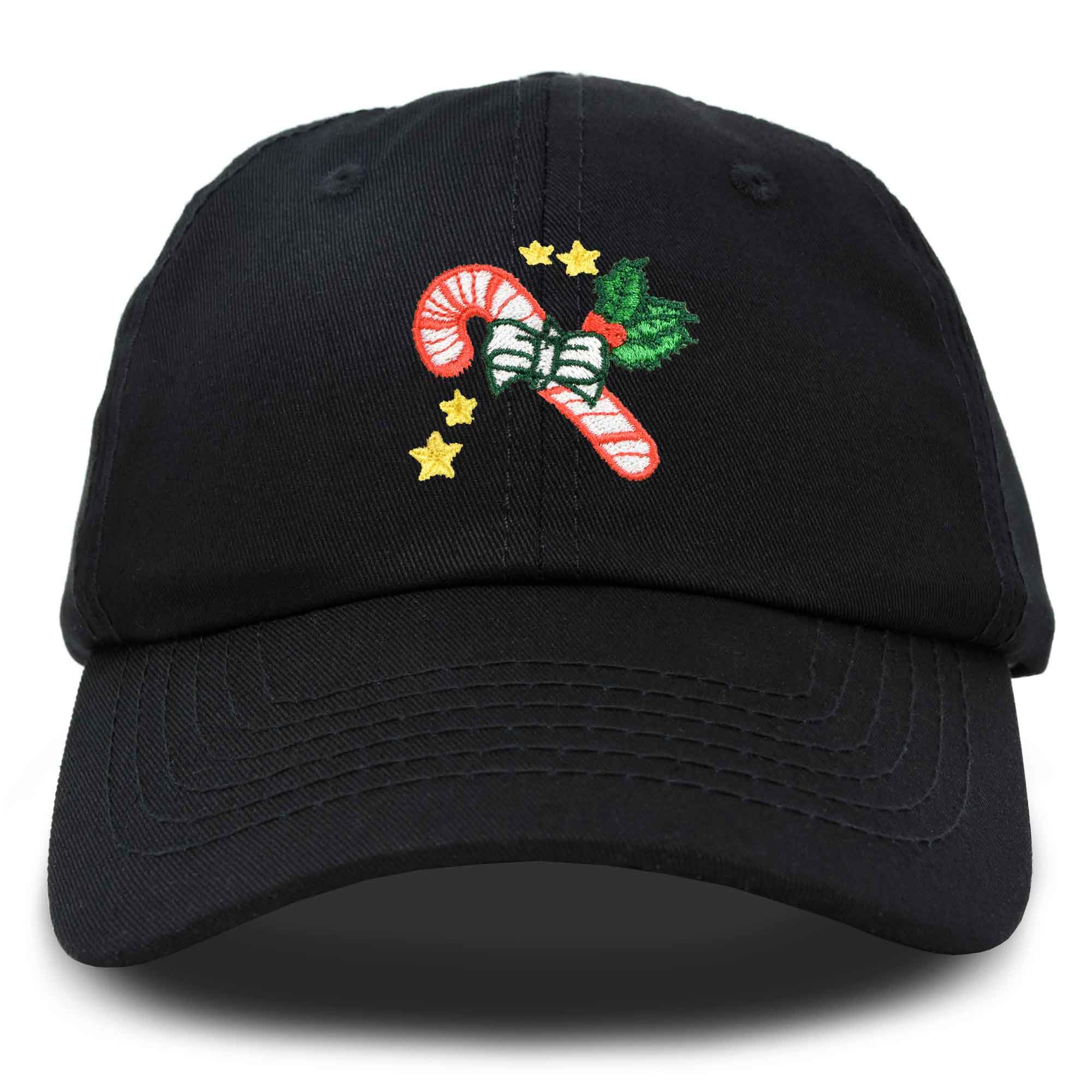 DALIX Women's Embroidered Christmas Candy Cane Baseball Cap - Festive Holiday Hat for Xmas Parties, Gifts & Winter Fashion